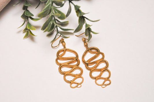 Dolly Snake Brass Dangle Earring