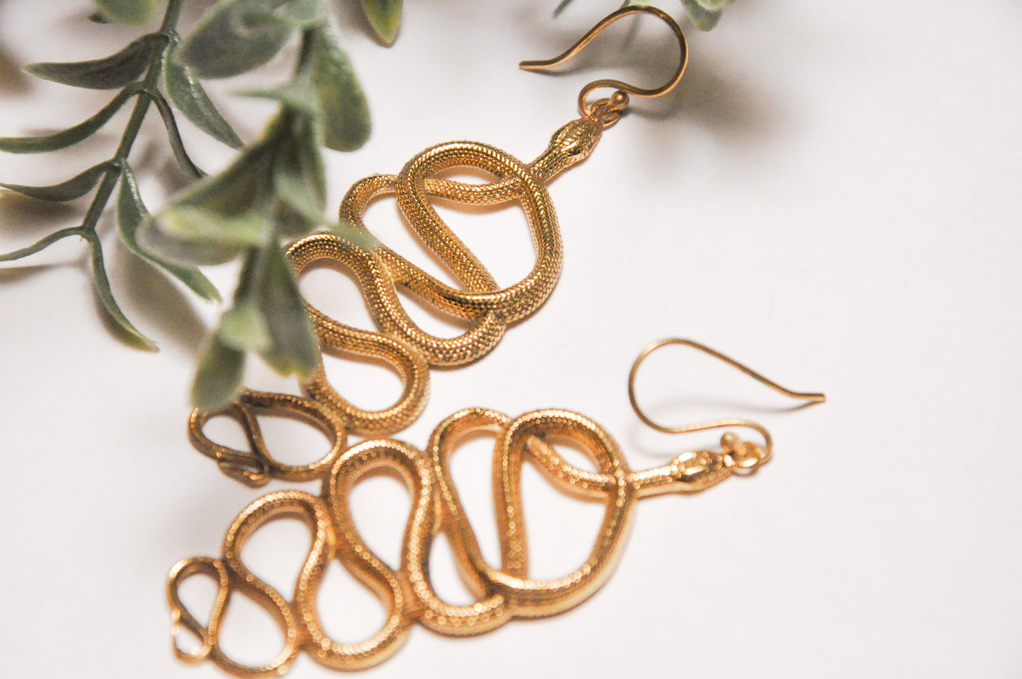 Dolly Snake Brass Dangle Earring