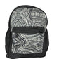 Cotton Canvas Abstract Marble Print Backpack