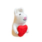 Mouse with Heart Felt Wool Finger Puppet