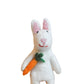 White Rabbit with Carrot Felt Wool Finger Puppet