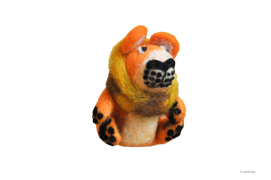 Sitting Lion Felt Wool Finger Puppet