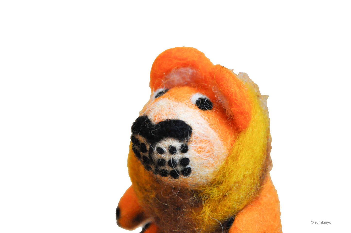 Sitting Lion Felt Wool Finger Puppet