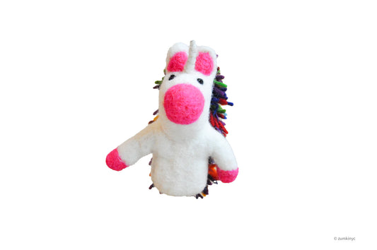Unicorn Felt Wool Finger Puppet
