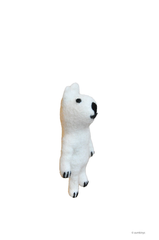 Polar Bear Felt Wool Finger Puppet