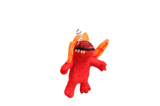 Red Dragon Felt Wool Finger Puppet