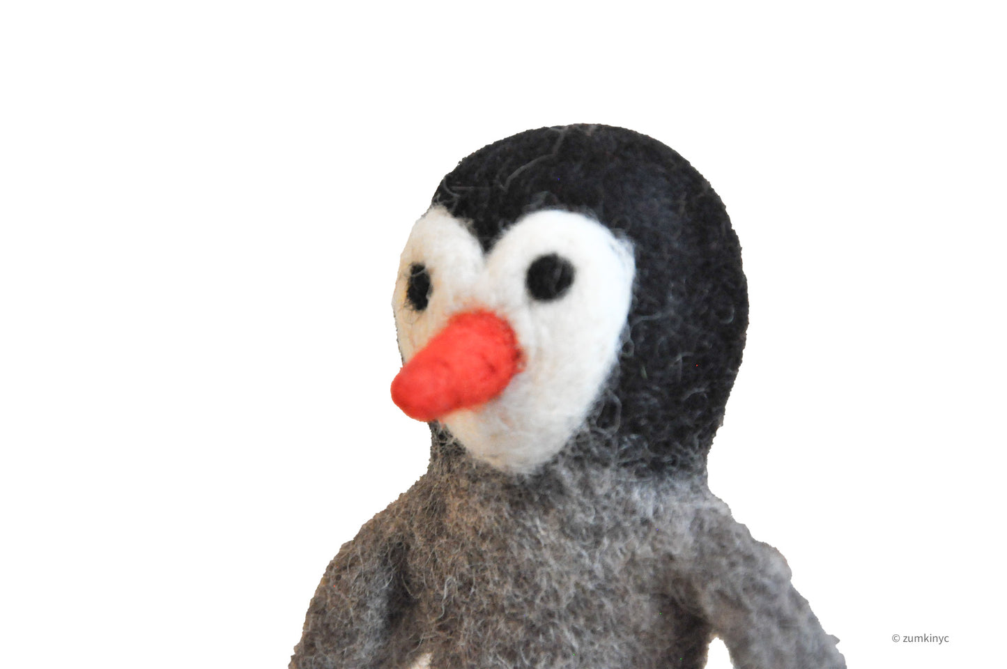 Penguin Felt Wool Finger Puppet