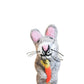 Grey Rabbit Felt Wool Finger Puppet
