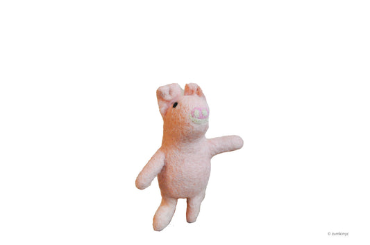 Pig Felt Wool Finger Puppet
