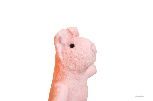 Pig Felt Wool Finger Puppet