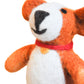 Orange Dog with Bell Felt Wool Finger Puppet
