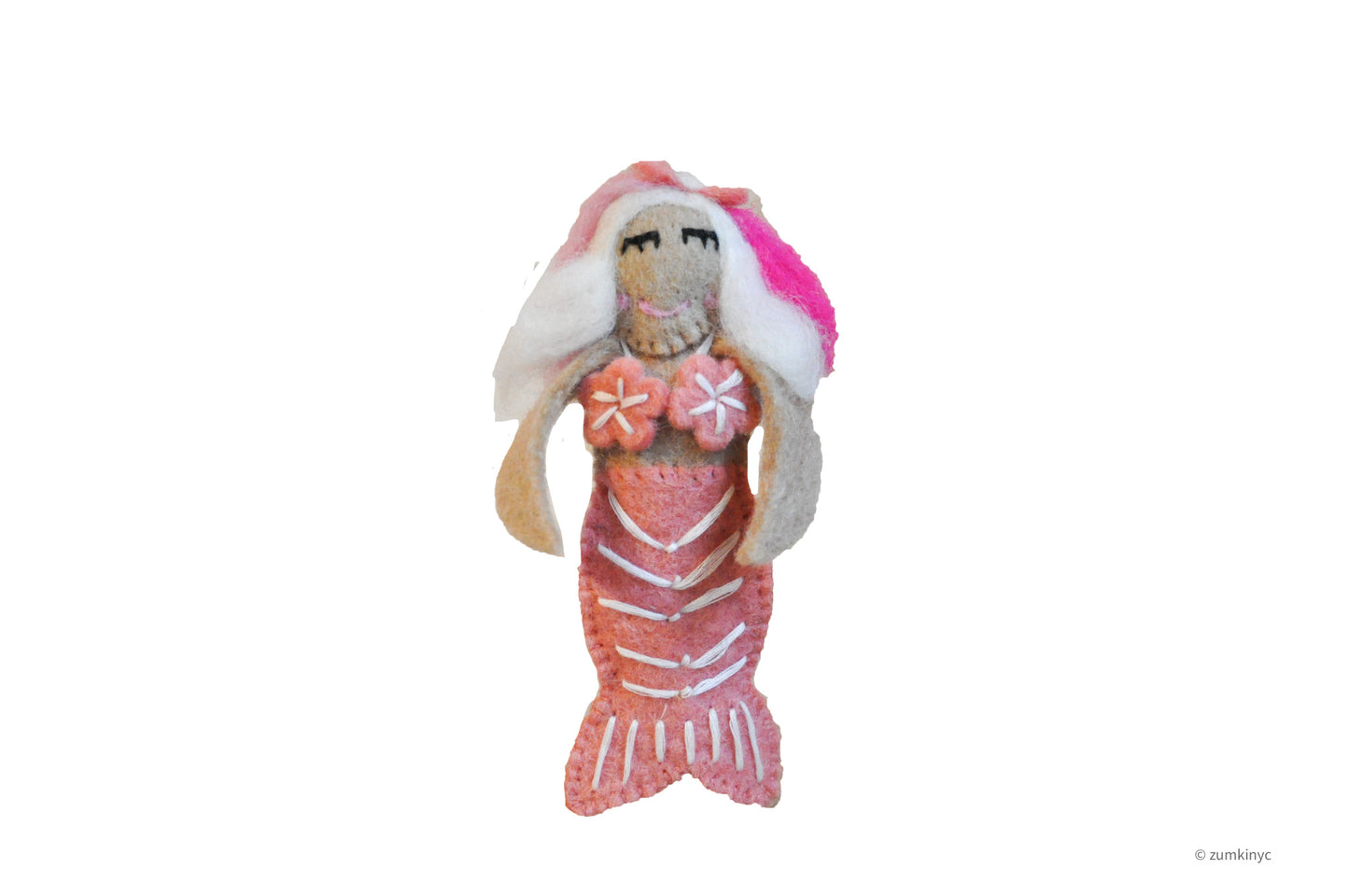 Mermaid Felt Wool Finger Puppet