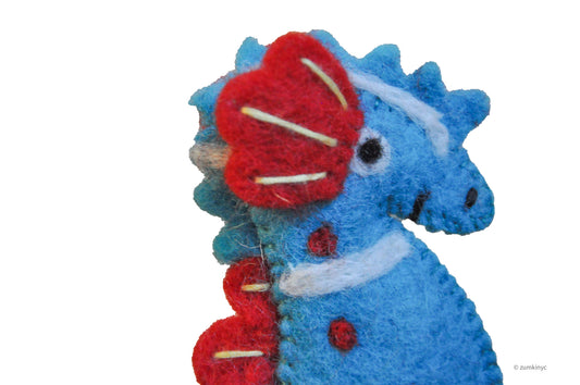 Seahorse Felt Wool Finger Puppet 