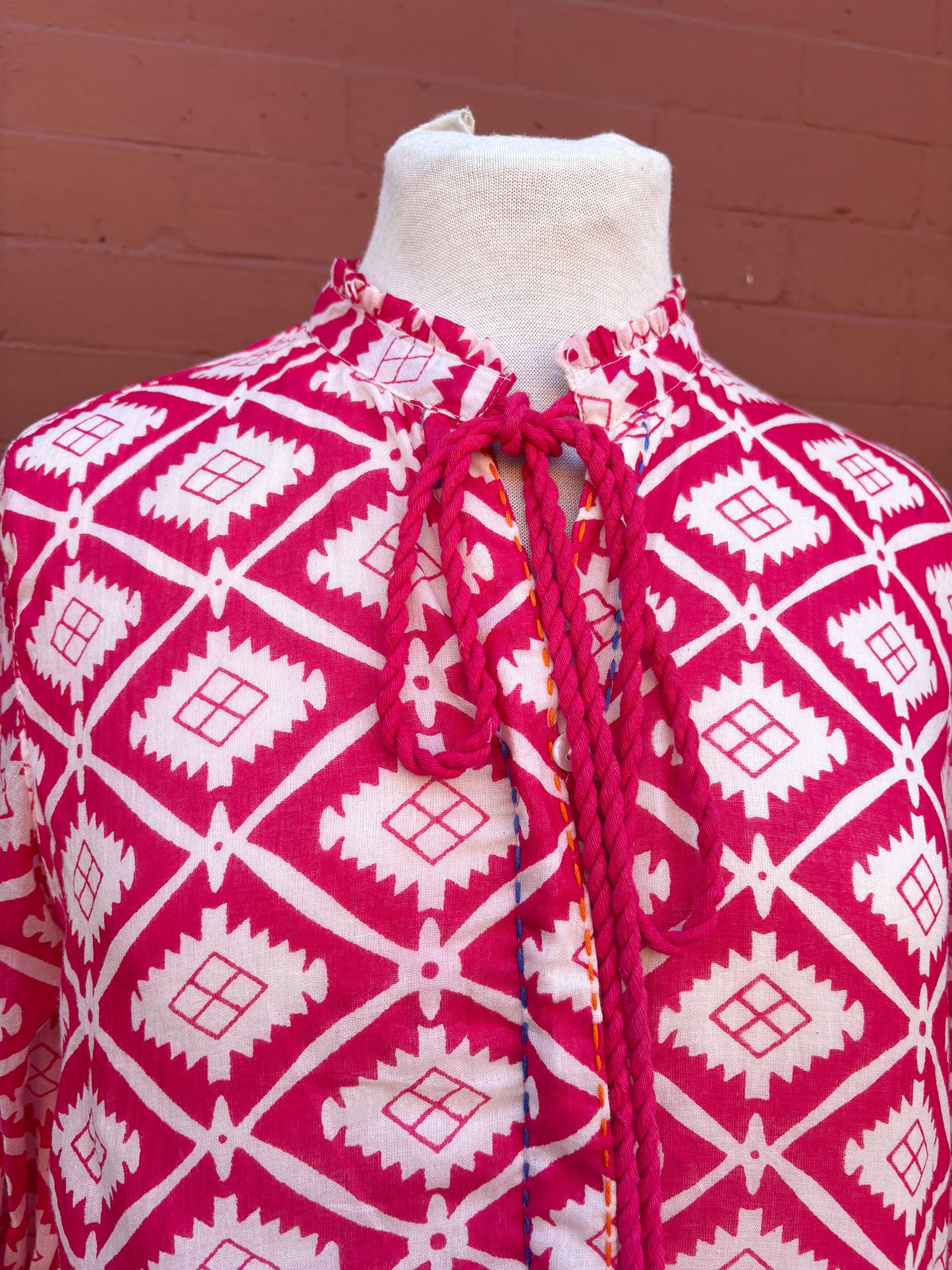 Handcrafted Cotton Midi Dress – Block Print Boho Resort Wear