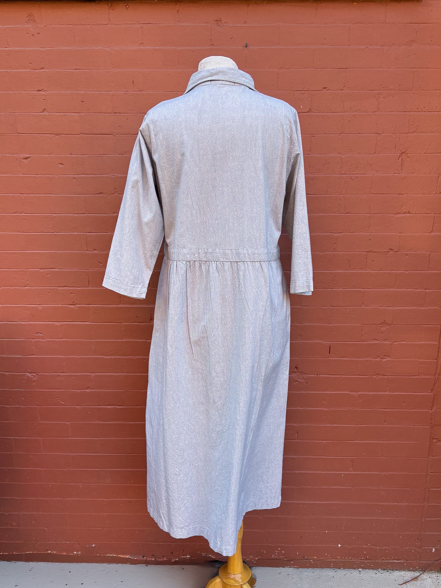 Handcrafted Cotton Button-Down Dress – Sustainable Shirt Dress & Light Jacket