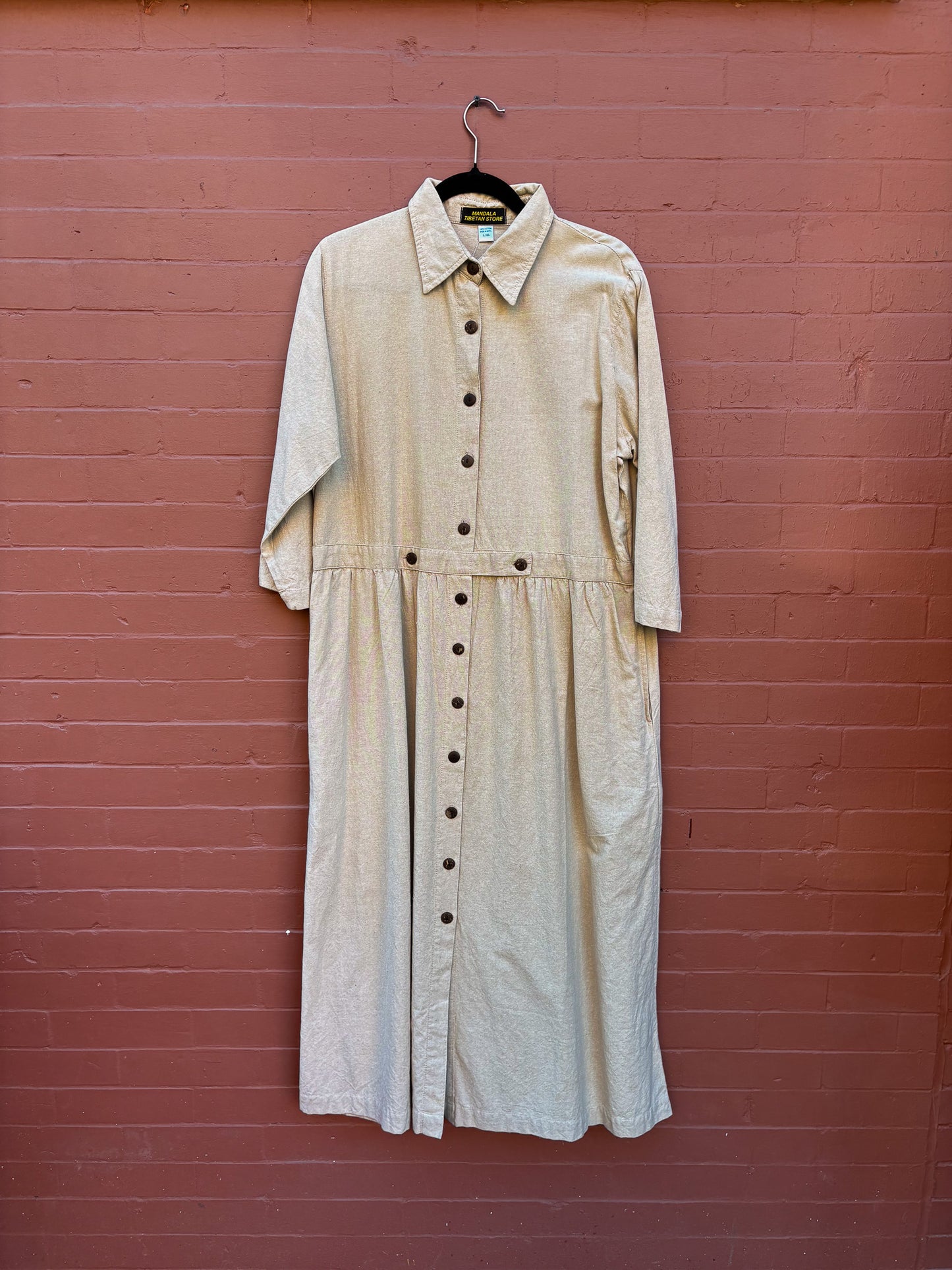 Handcrafted Cotton Button-Down Dress – Sustainable Shirt Dress & Light Jacket