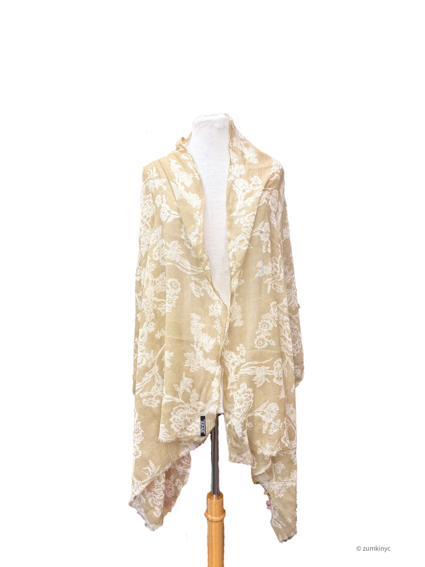 Handwoven Shelly Wool Stole – Lightweight Printed Wool Scarf from India
