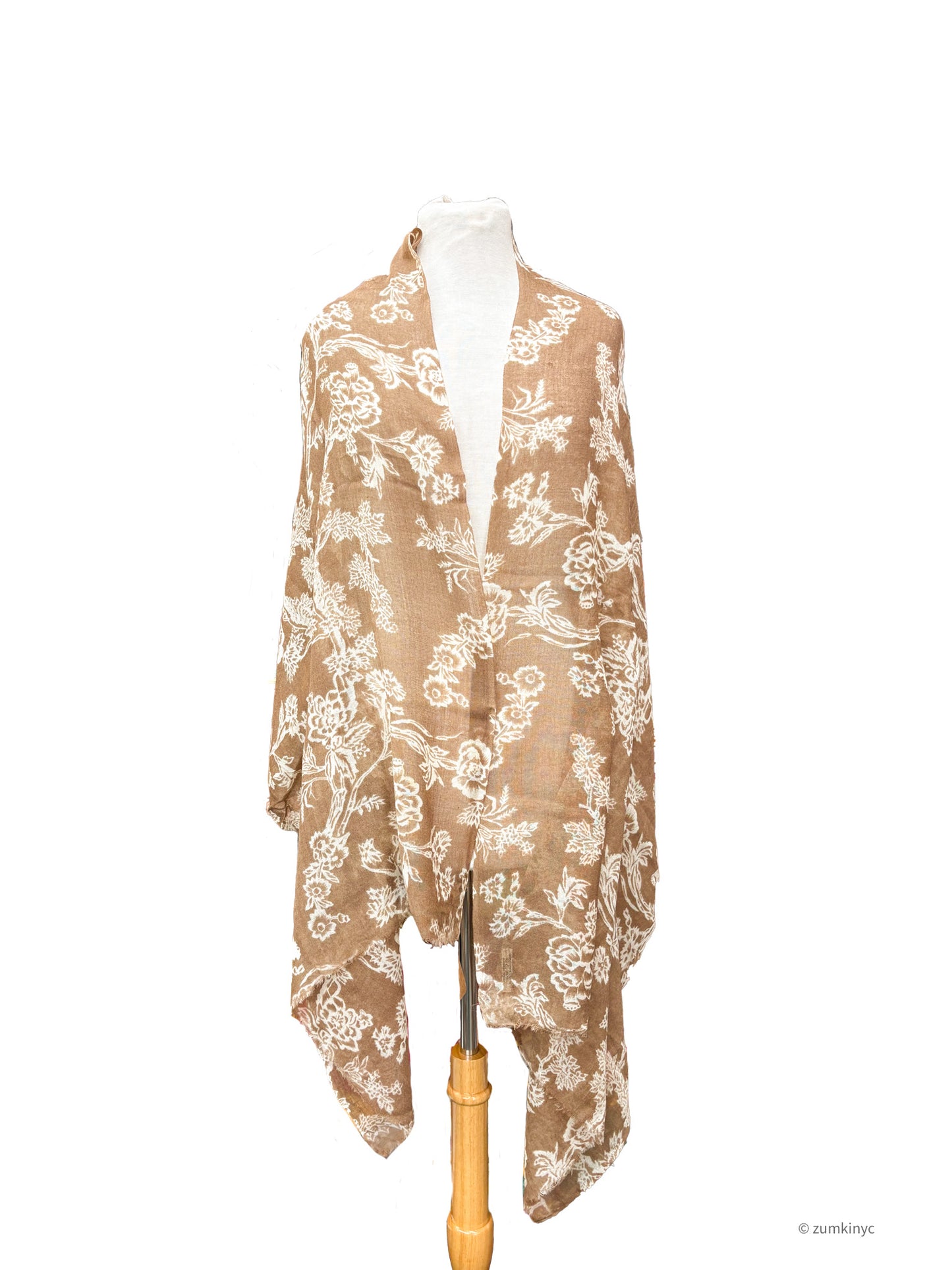 Handwoven Shelly Wool Stole – Lightweight Printed Wool Scarf from India