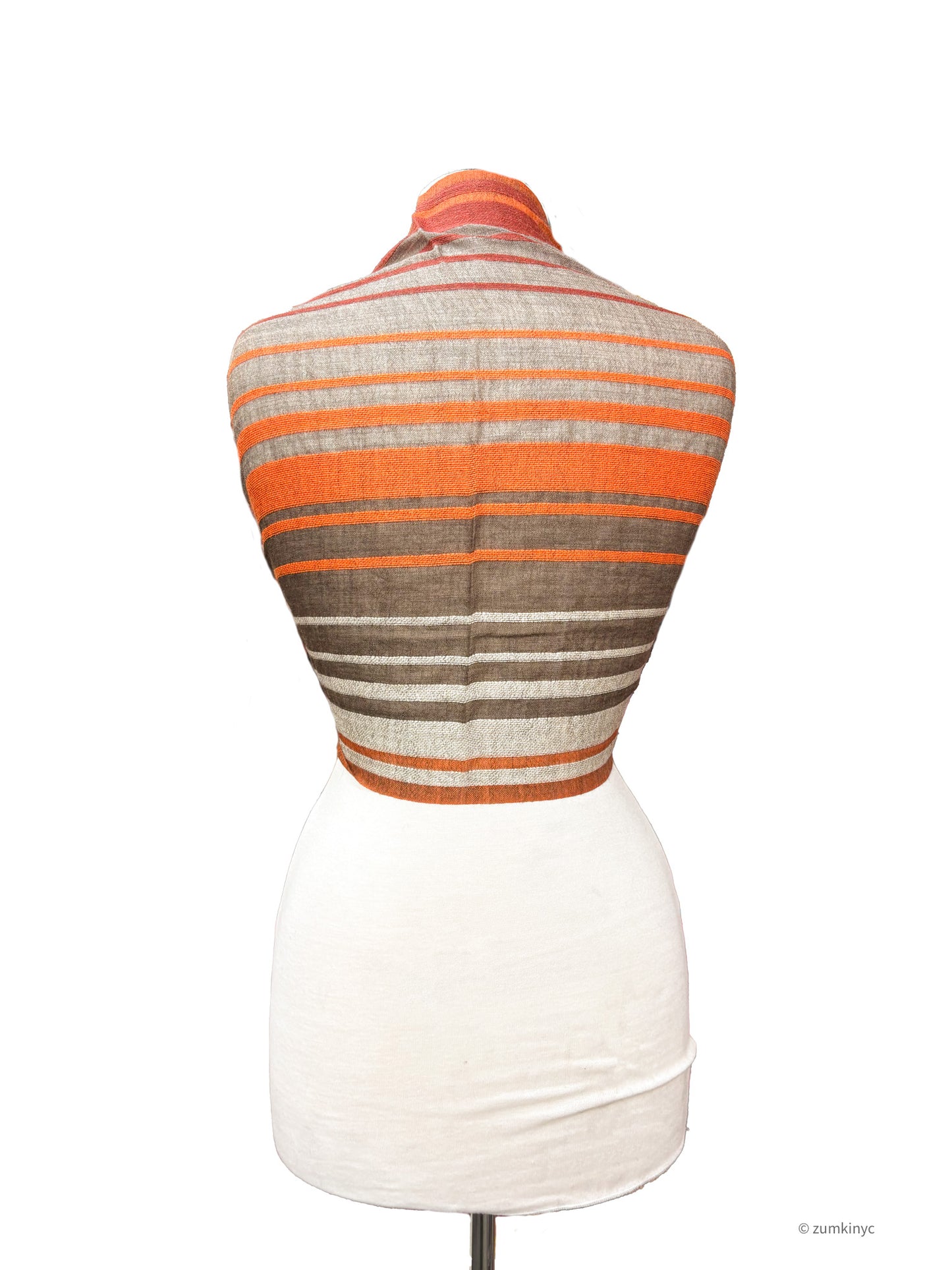 Handwoven Shelly Wool Stole – Lightweight Striped Wool Scarf from India