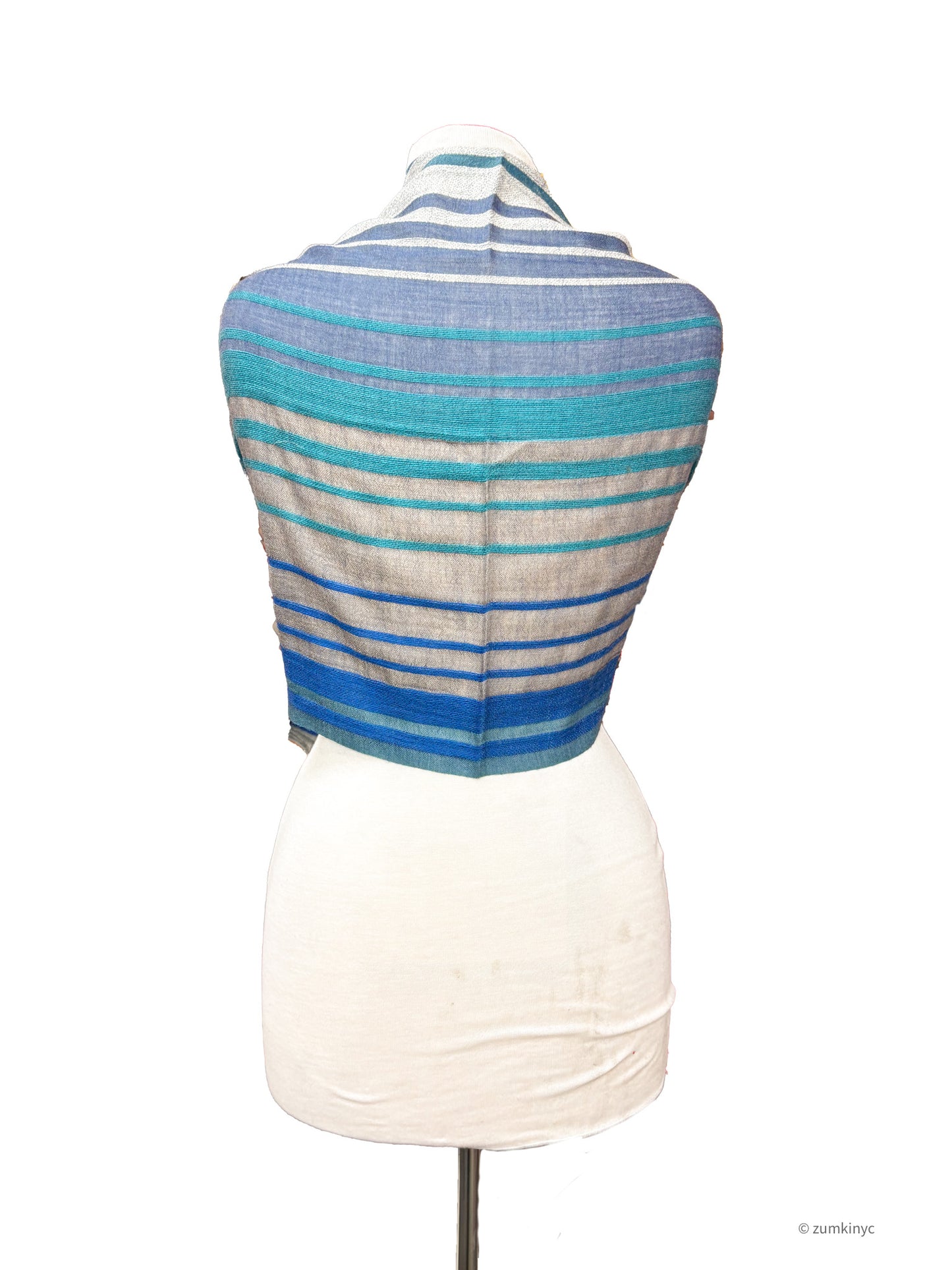 Handwoven Shelly Wool Stole – Lightweight Striped Wool Scarf from India