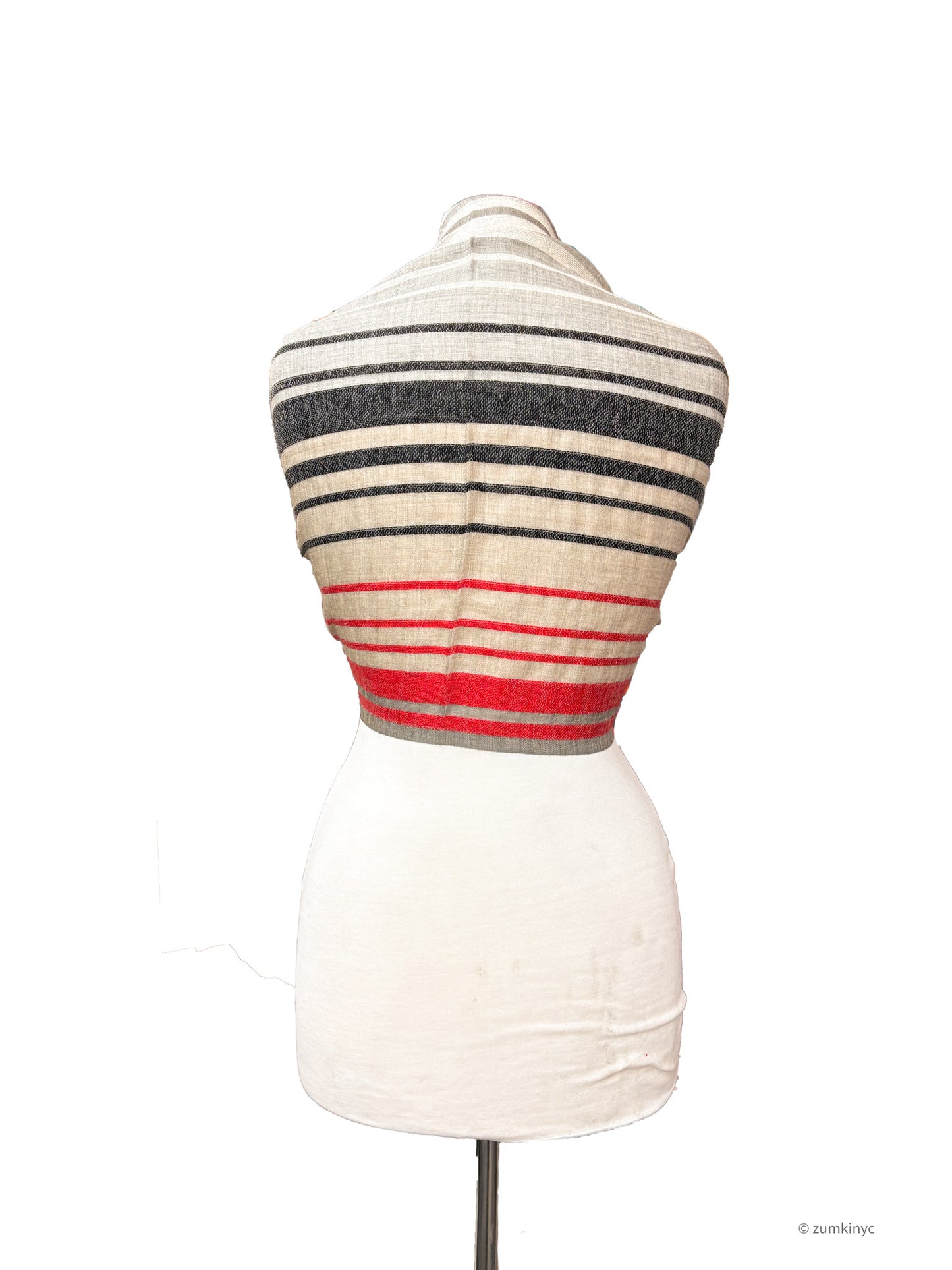 Handwoven Shelly Wool Stole – Lightweight Striped Wool Scarf from India