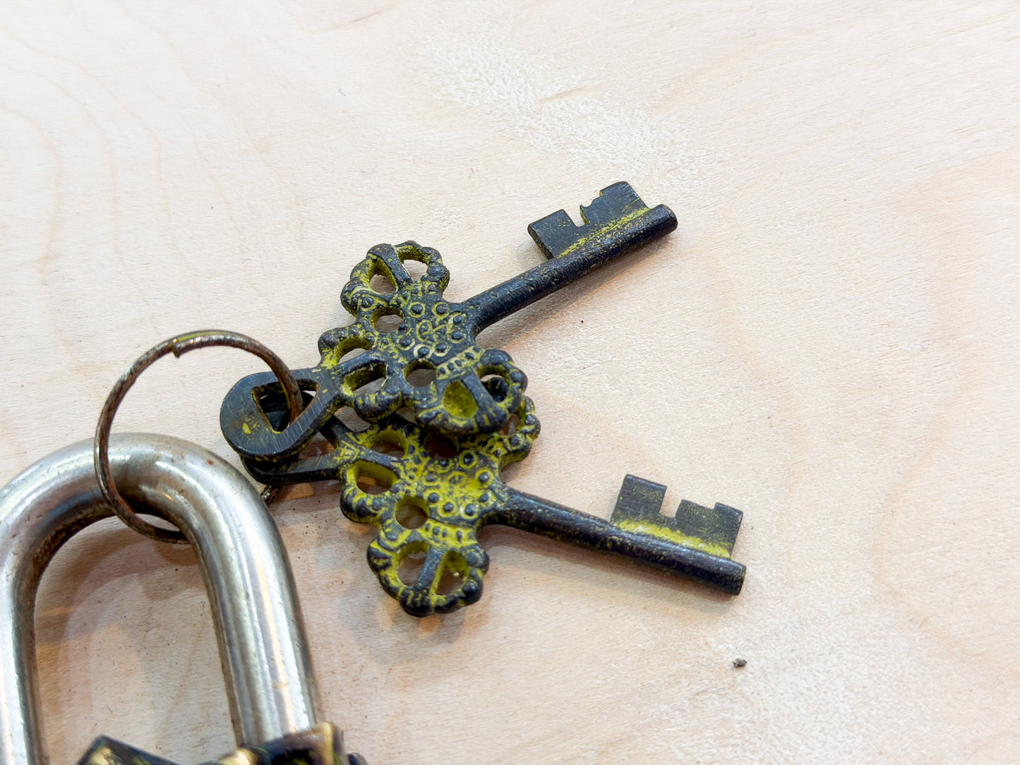 Saraswati Brass Padlock – Handmade Spiritual Lock from Nepal (Large & Small)