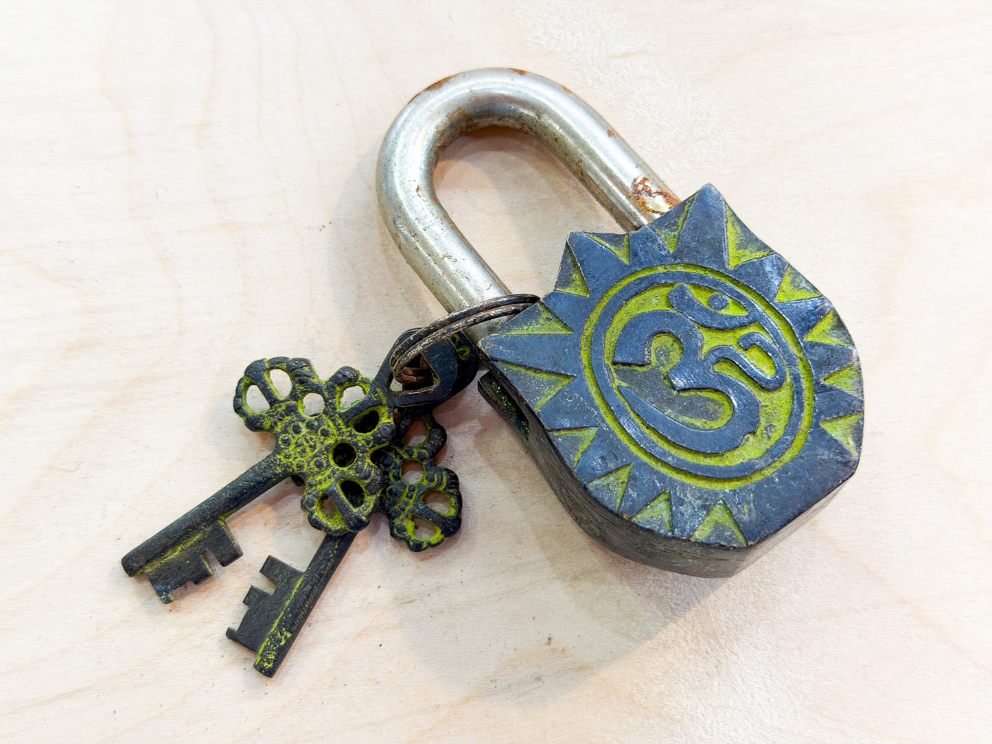 Hanuman Brass Padlock – Handmade Guardian Lock of Strength & Protection