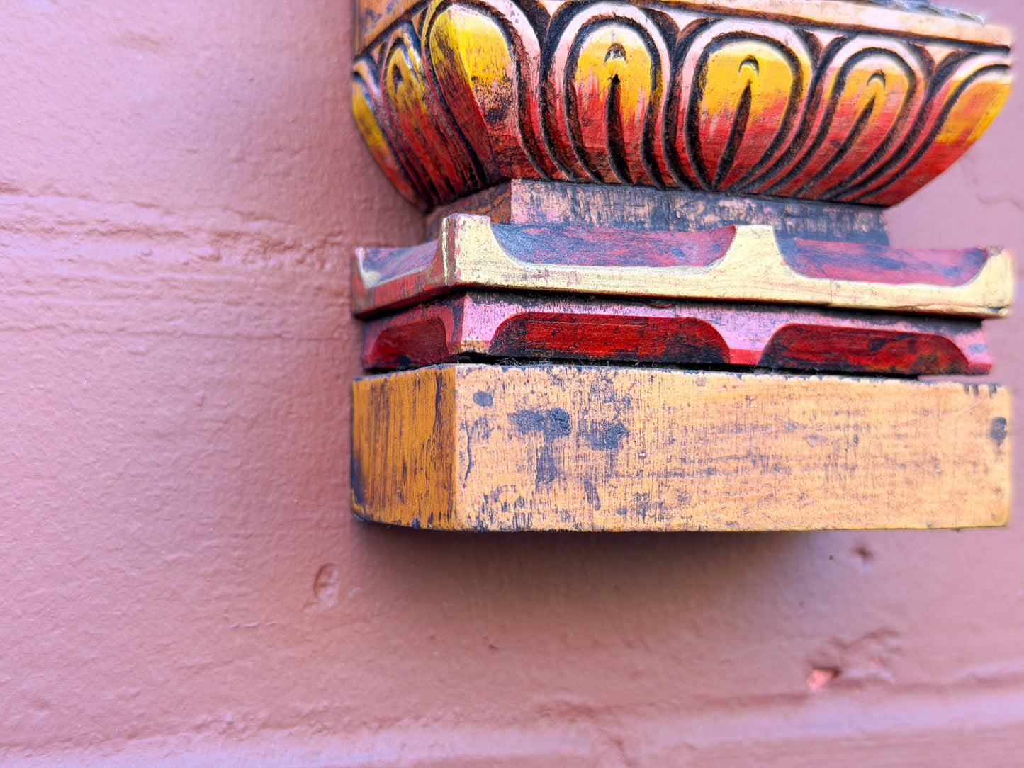 Hand-Carved Wooden Ganesha Wall Hanging – Reclaimed Wood Art from Nepal