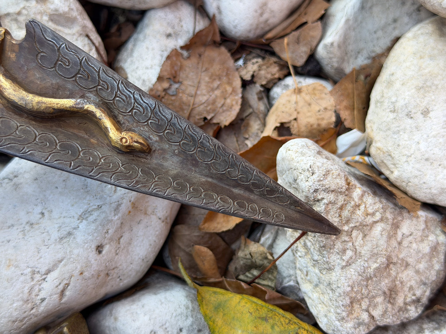 Handcrafted Brass Phurba with Stand – Tibetan Ritual Dagger from Nepal