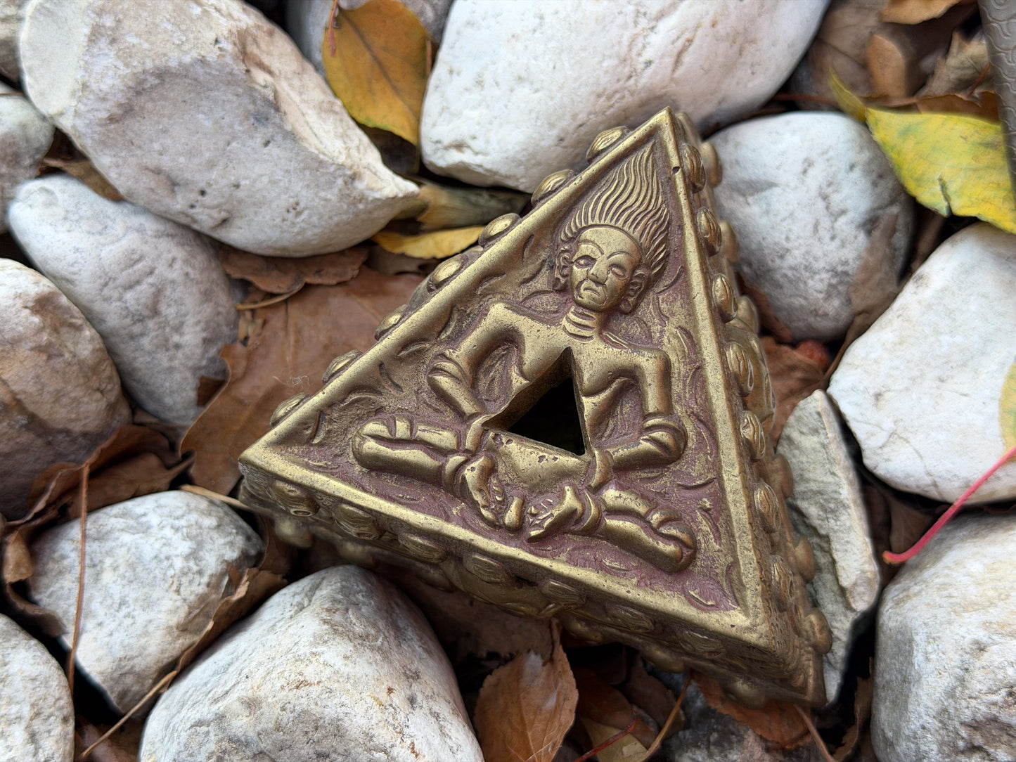 Handcrafted Brass Phurba with Stand – Tibetan Ritual Dagger from Nepal