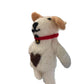 Brown Dog with Heart and Bell Wool Felt Finger Puppet