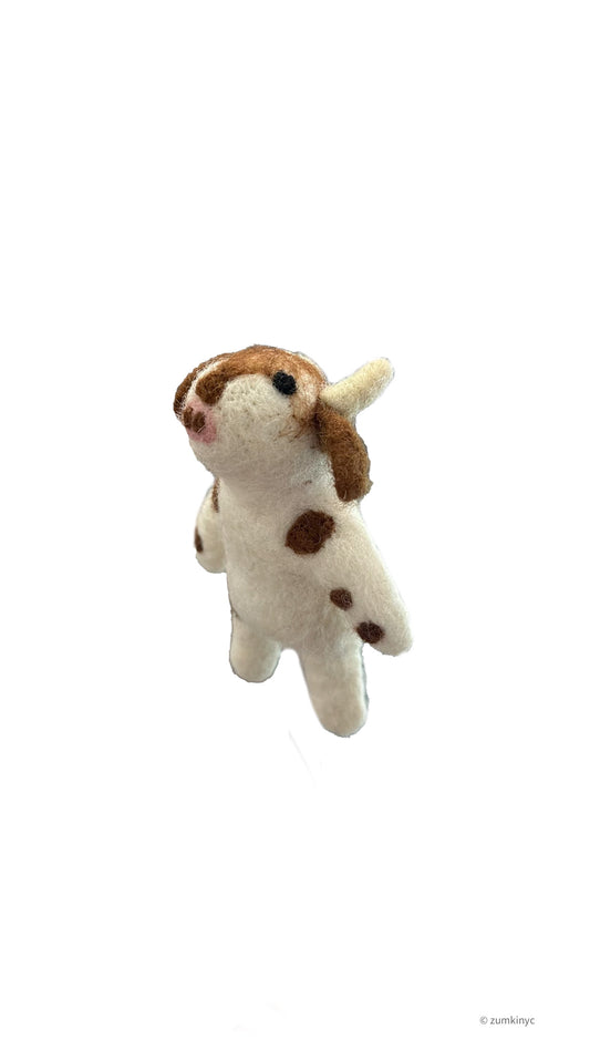 Brown Cow Felt Finger Puppet
