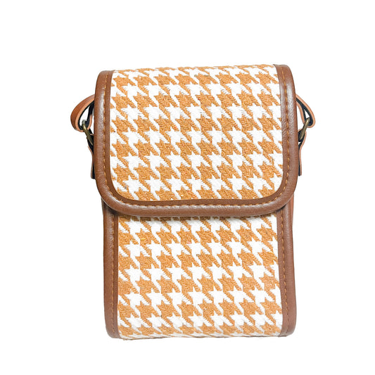 Houndstooth Vegan Leather Sparrow Crossbody