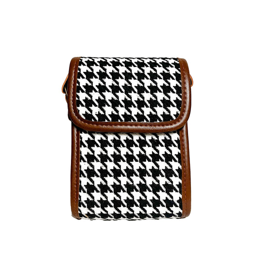 Houndstooth Vegan Leather Sparrow Crossbody