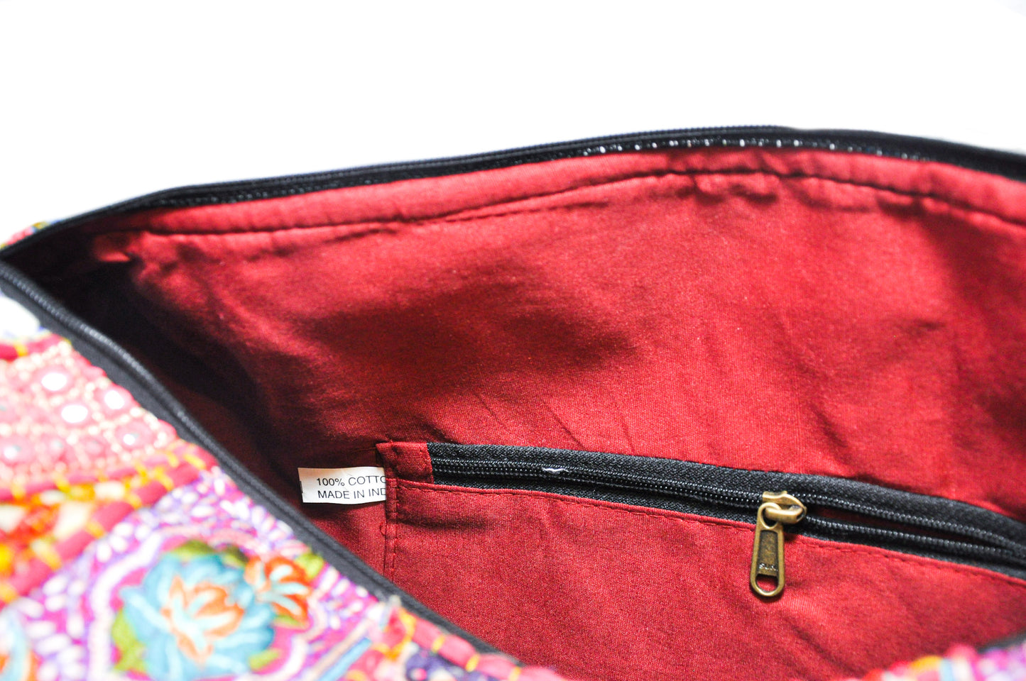 Dahlia Embroidered Patchwork Cotton Duffle Bag