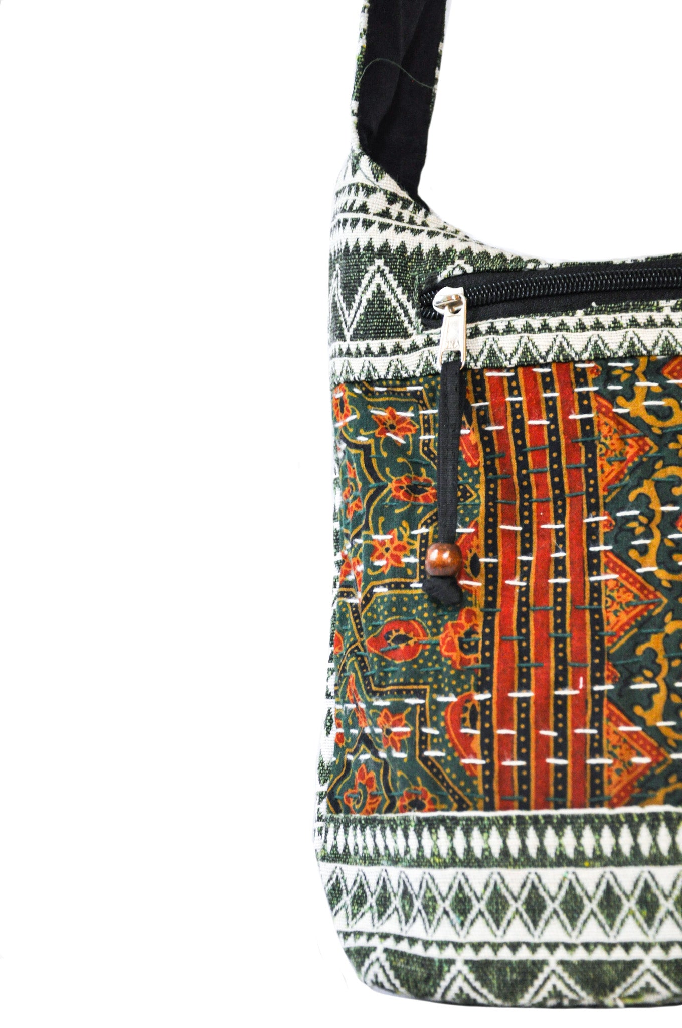 Holly Cotton Kantha Stitch Crossbody