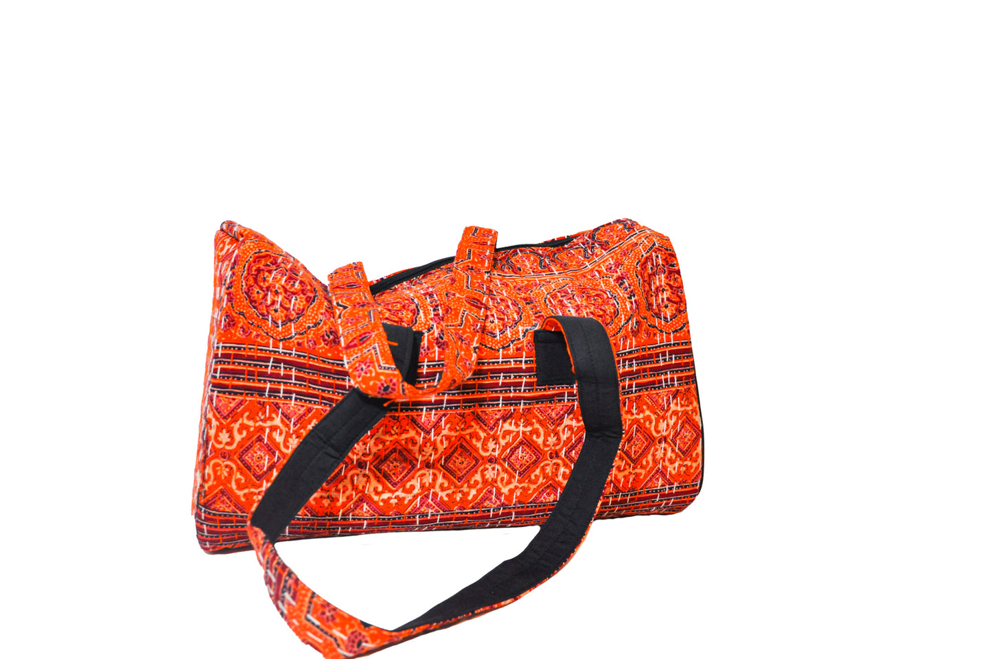 Poppy Kantha Stitch Duffle Bag