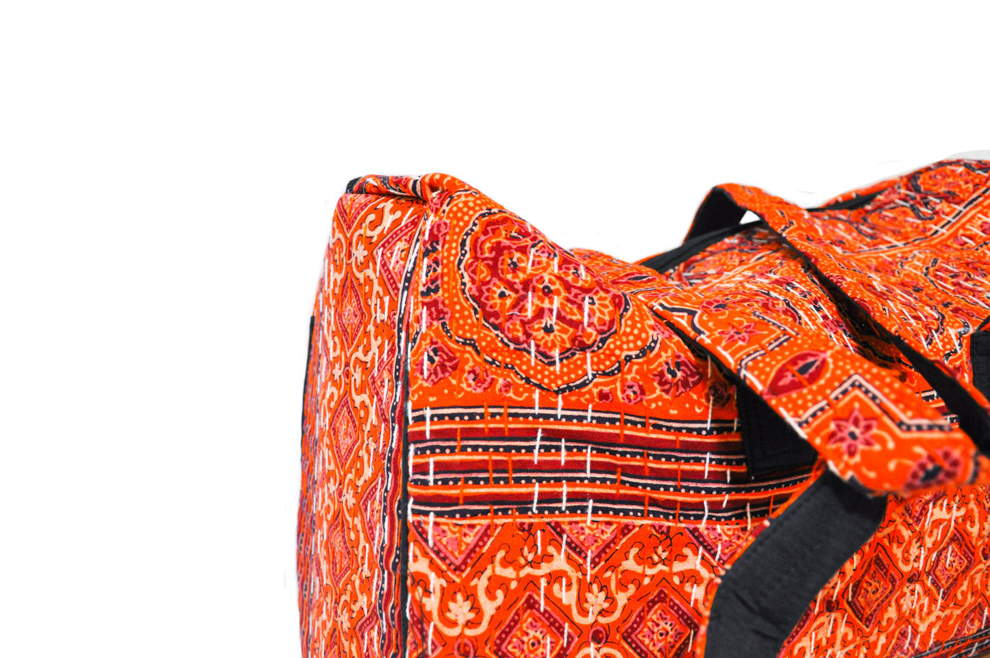 Poppy Kantha Stitch Duffle Bag