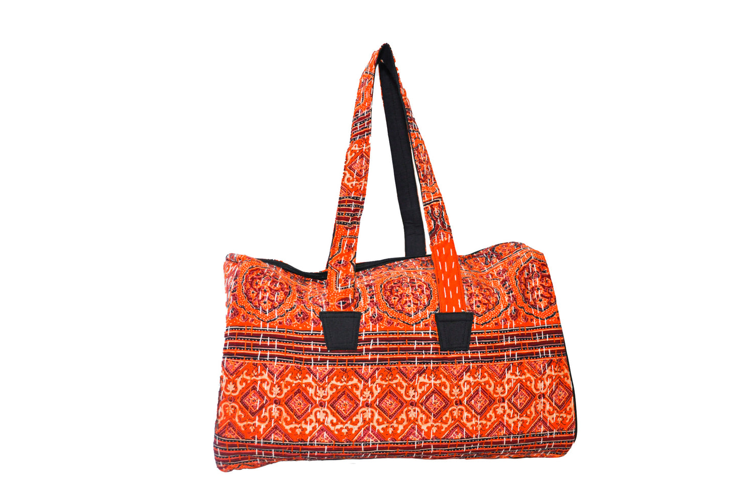 Poppy Kantha Stitch Duffle Bag