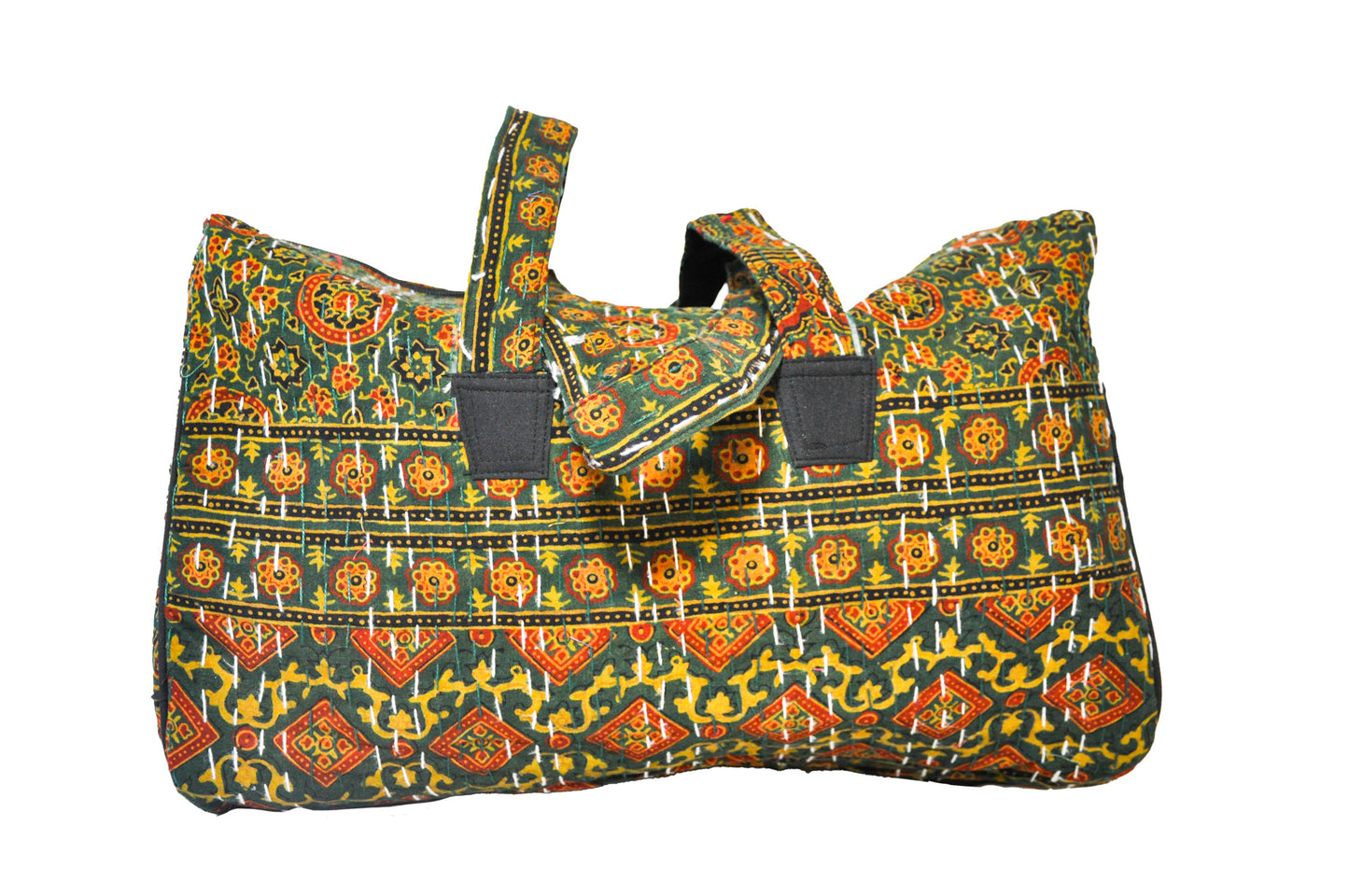 Poppy Kantha Stitch Duffle Bag