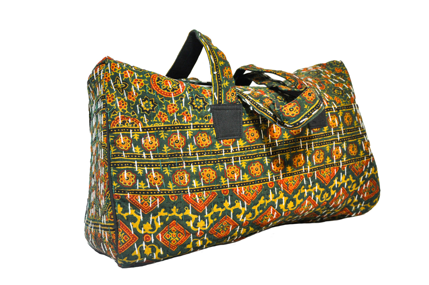 Poppy Kantha Stitch Duffle Bag