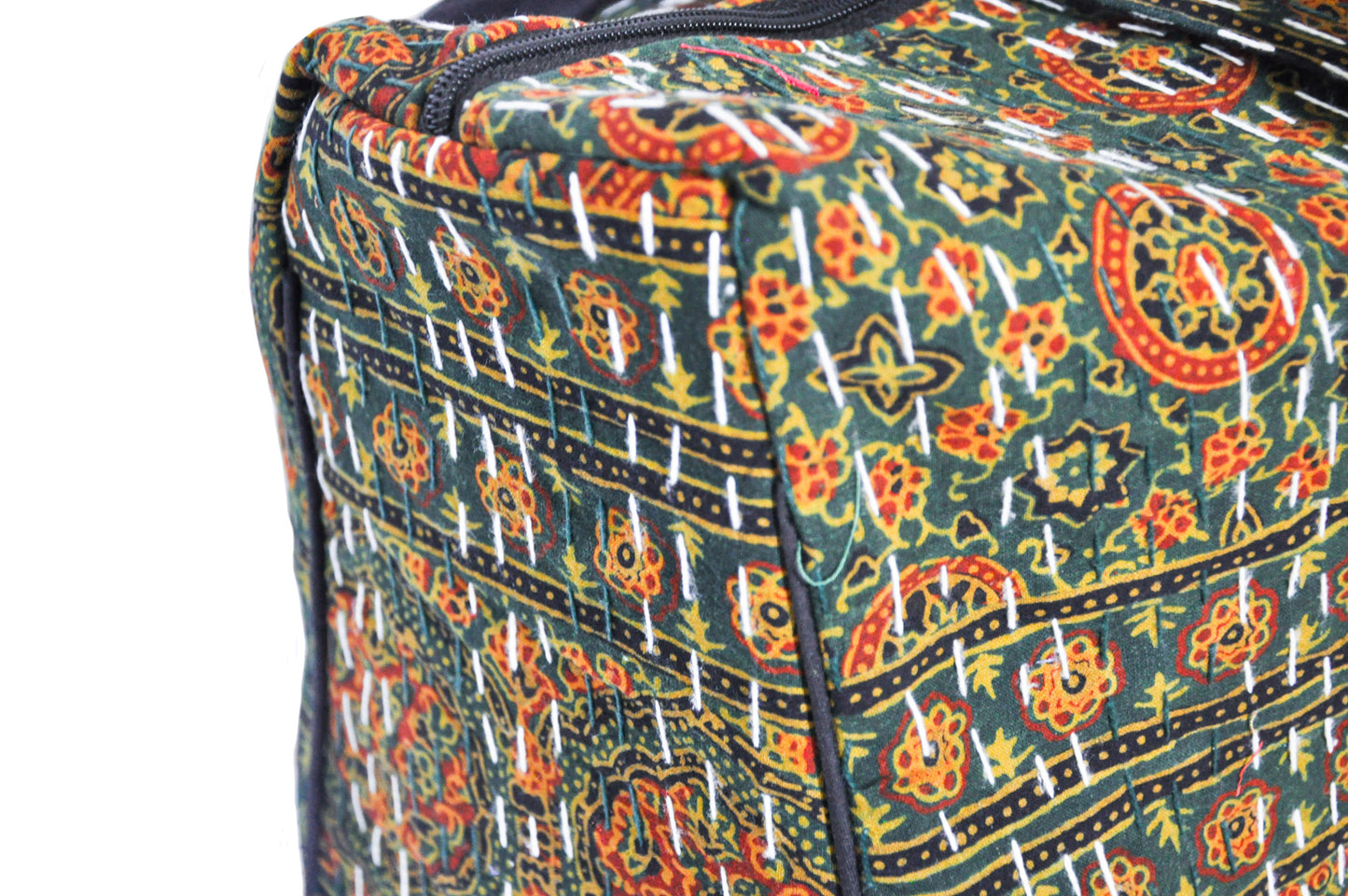 Poppy Kantha Stitch Duffle Bag