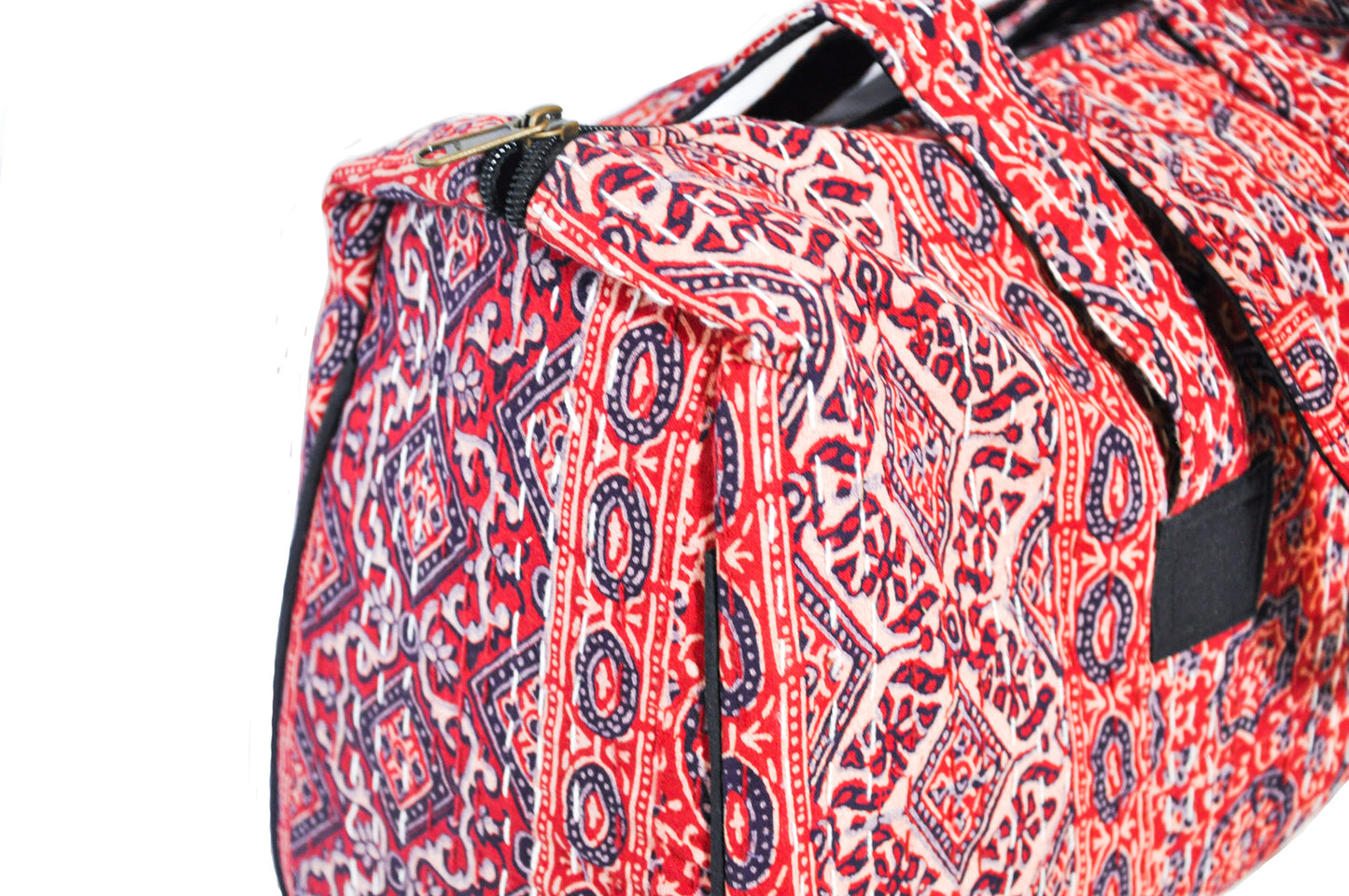 Poppy Kantha Stitch Duffle Bag