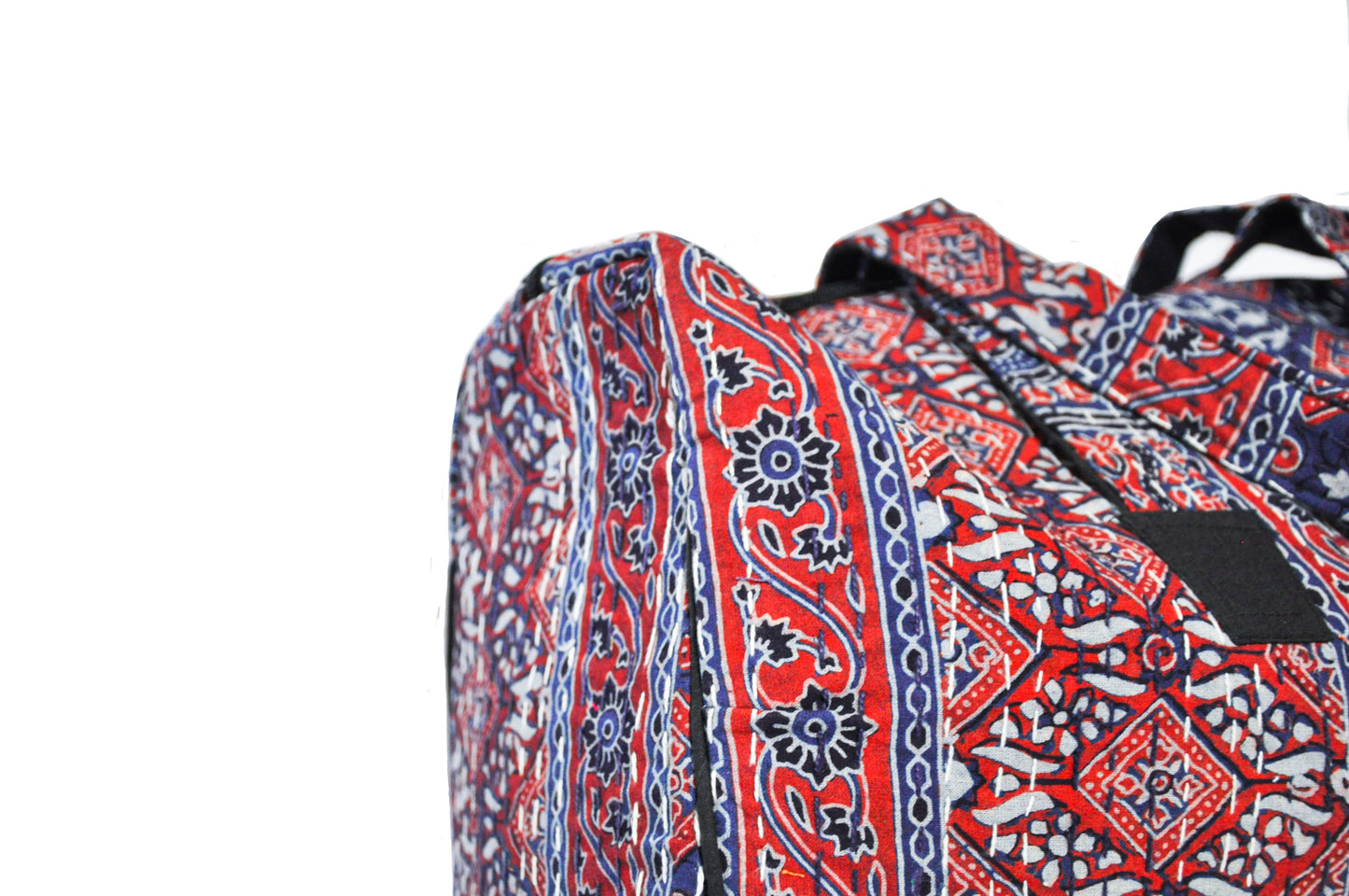 Poppy Kantha Stitch Duffle Bag