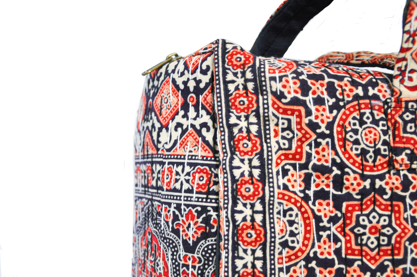 Poppy Kantha Stitch Duffle Bag