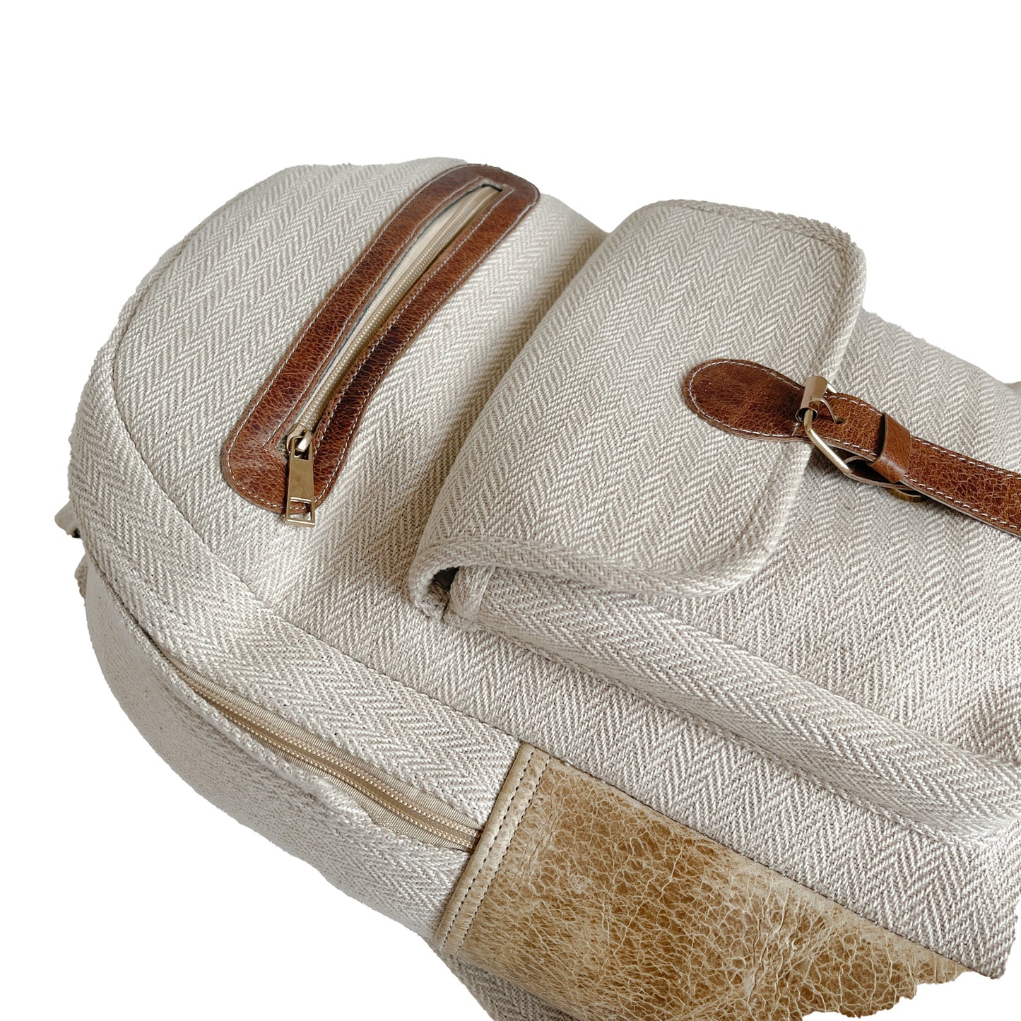 Bergamot Cotton/Hemp and Leather Backpack