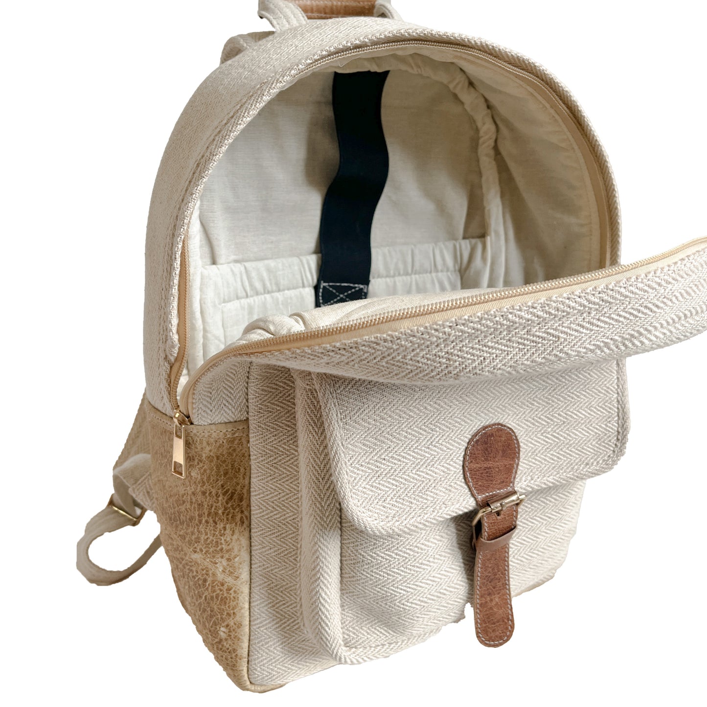 Bergamot Cotton/Hemp and Leather Backpack