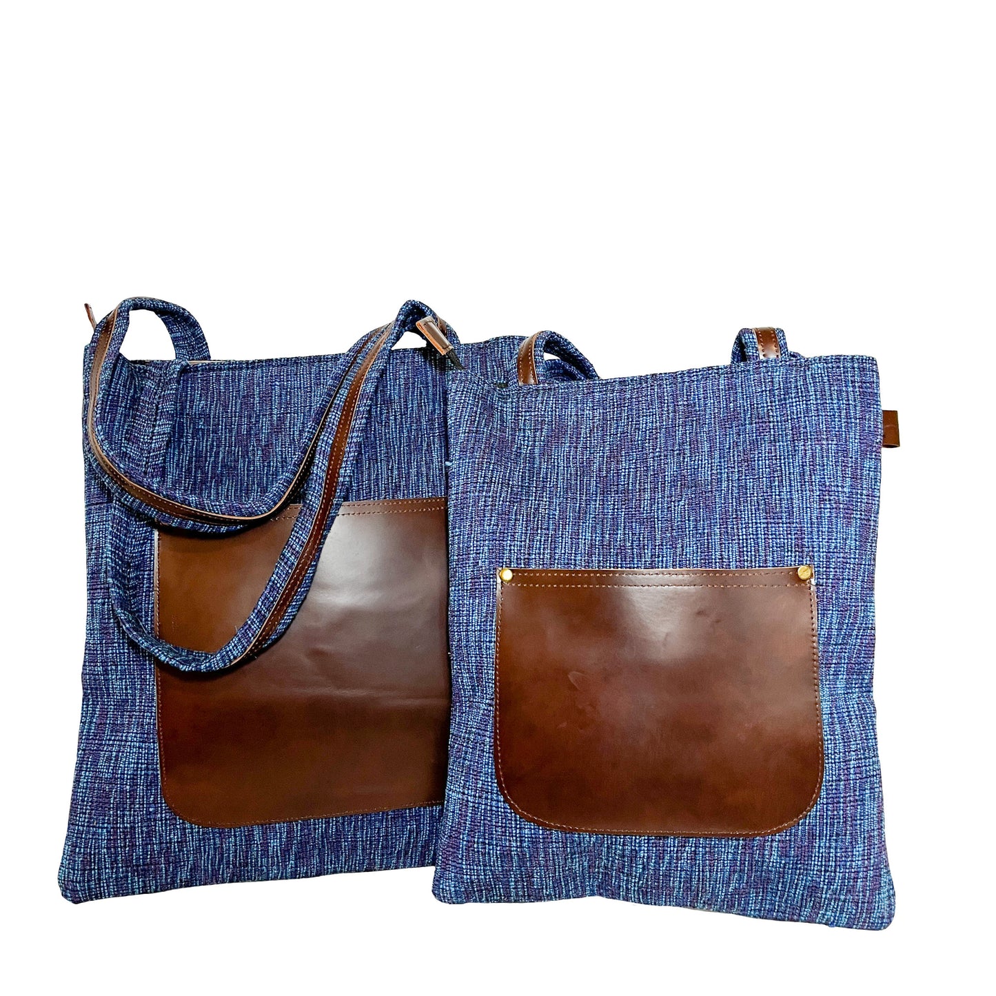 Jasmine Heavy Handloom Cotton Leather Strap Tote