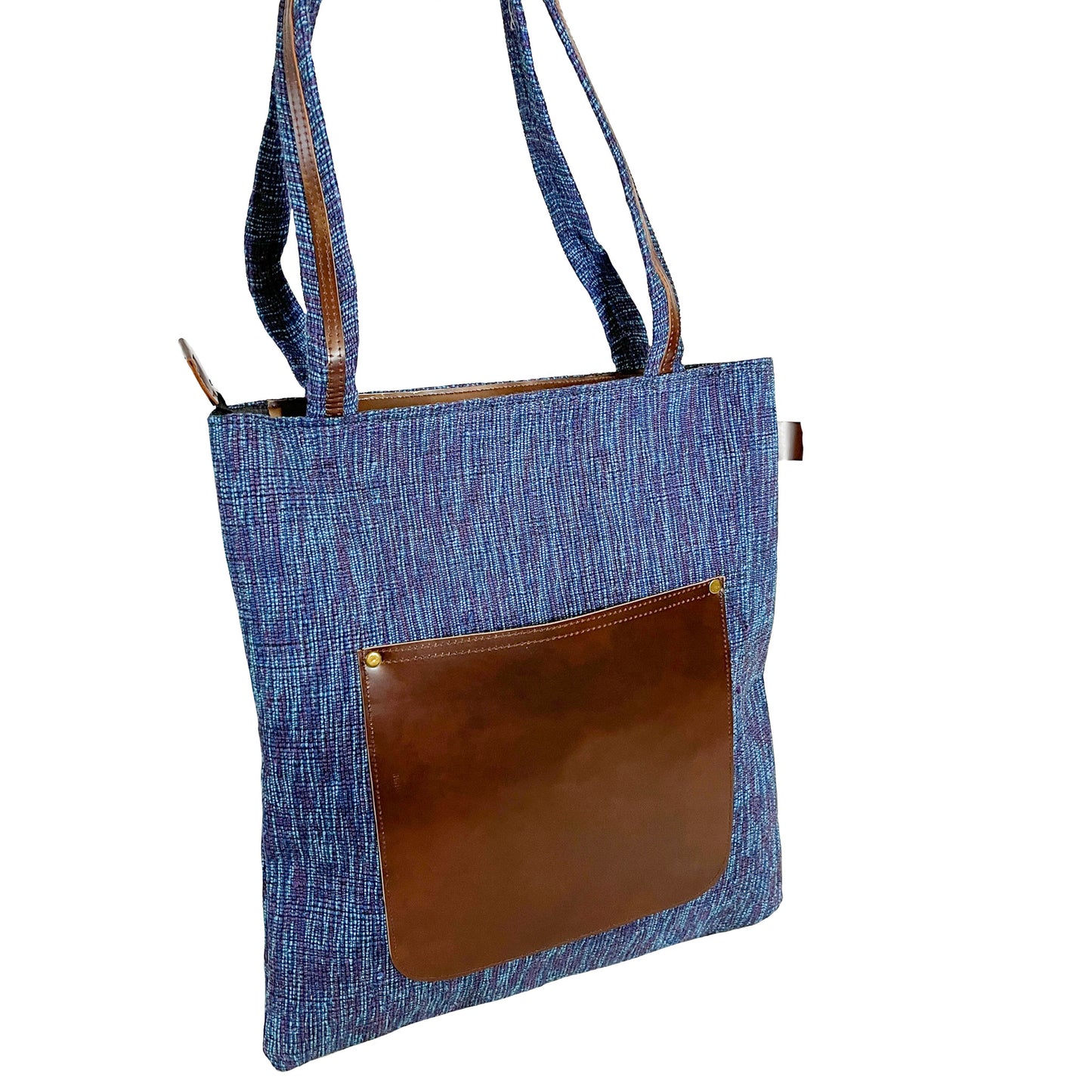 Jasmine Heavy Handloom Cotton Leather Strap Tote