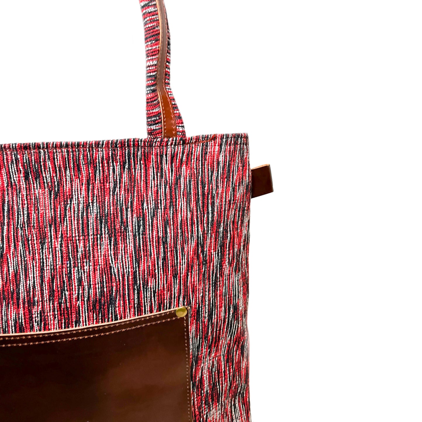 Jasmine Heavy Handloom Cotton Leather Strap Tote